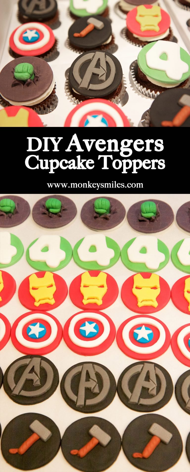 Avengers Birthday Cupcake Toppers MonkeySmiles
